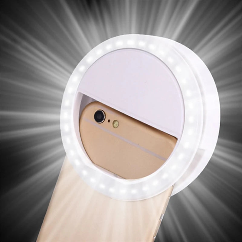 USB-Rechargeable Clip-On Selfie Ring Light