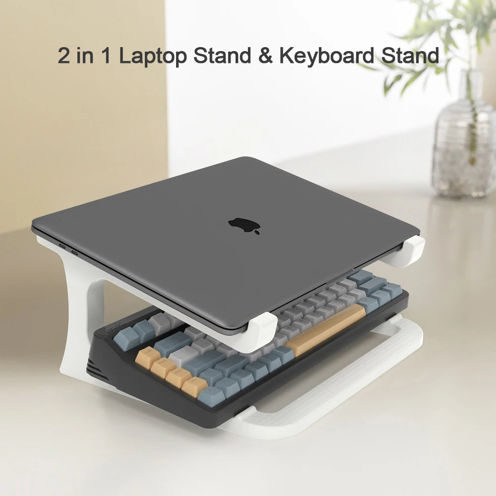 Adjustable Plastic Laptop Stand, White
