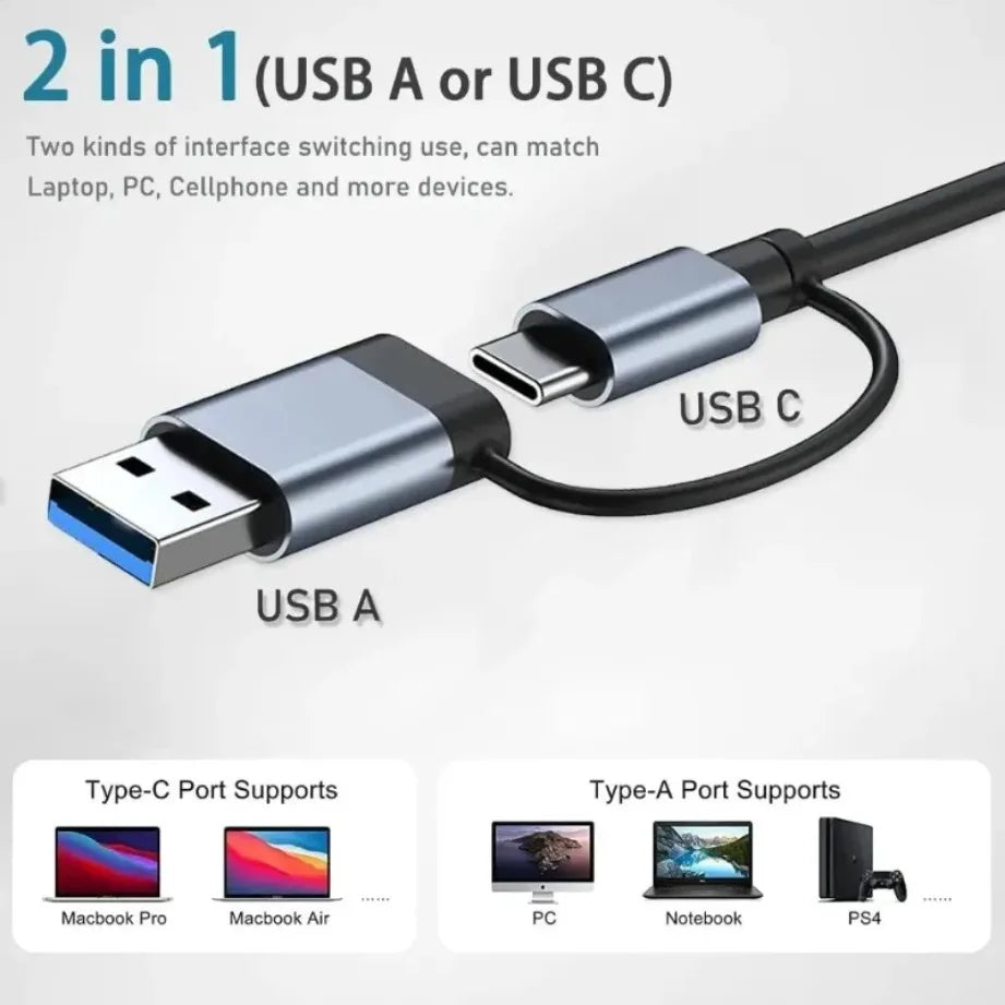 Eight-Port USB Hub with SD/TF Reader and Audio