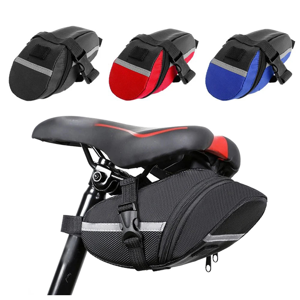 Reflective Bicycle Saddle Bag with Rear Storage
