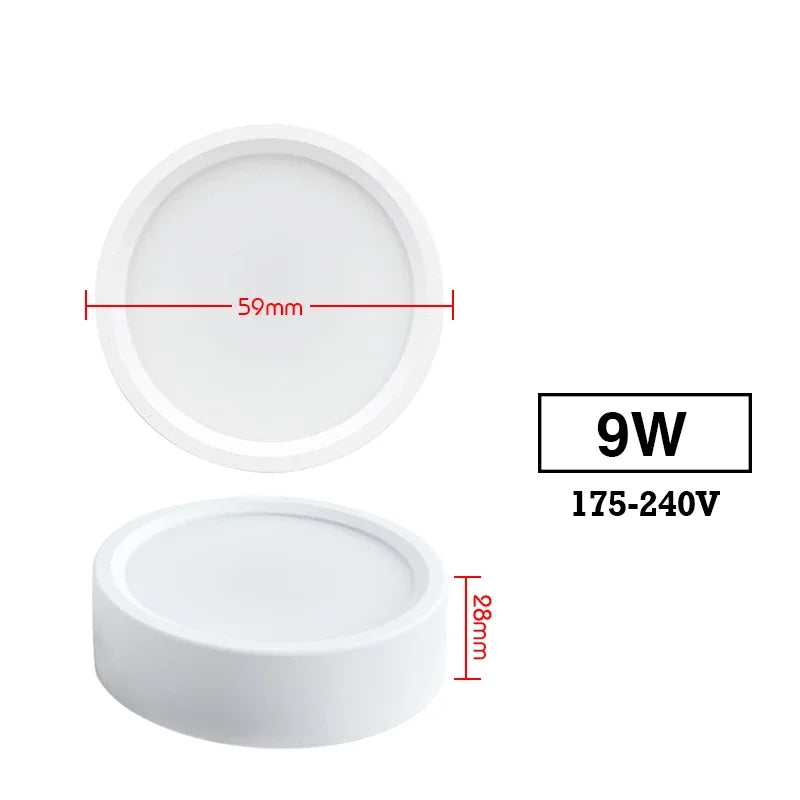 Surface-Mounted LED Ceiling Light, 9W-18W Options