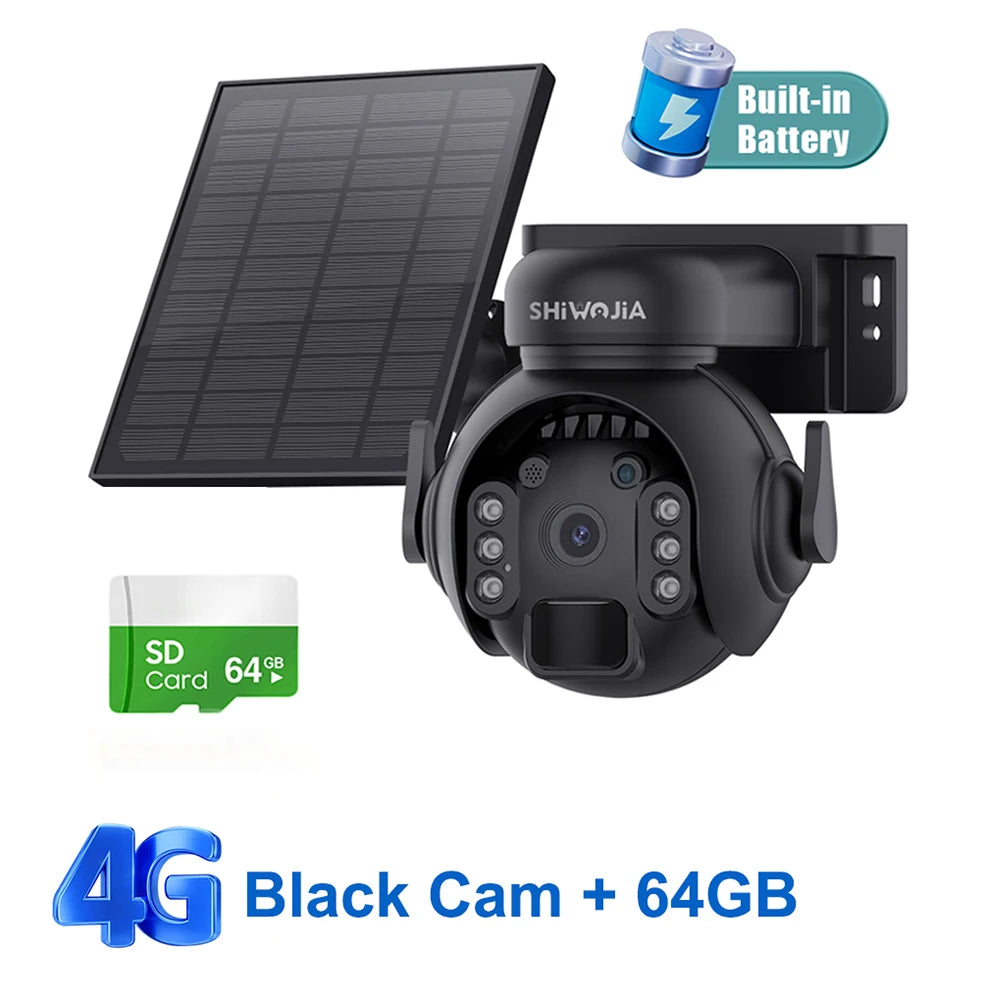 Solar Battery PTZ Camera - Wi-Fi or 4G Options