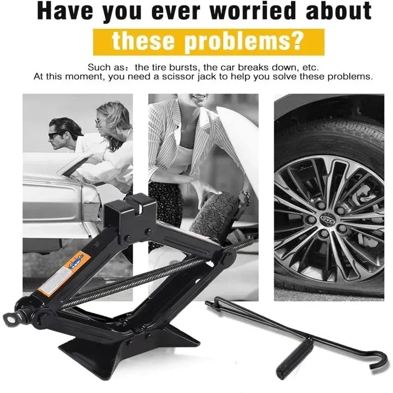 Portable Scissor Jack, 0.8 t, 1 t or 2 t Options