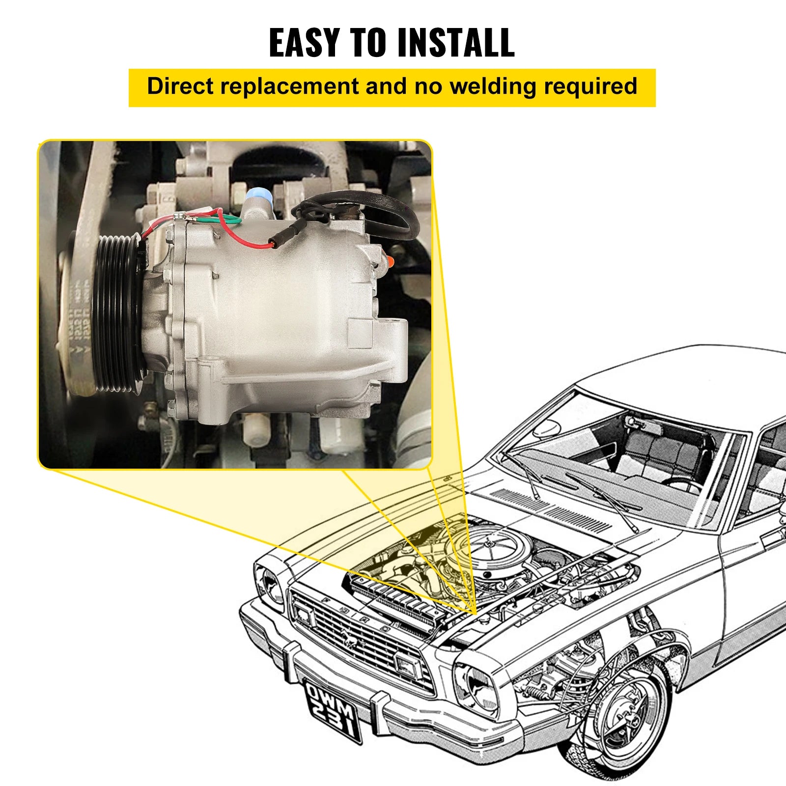 Kompresor klimatizace pro Honda Civic 2006–2011 1.8L s spojkou