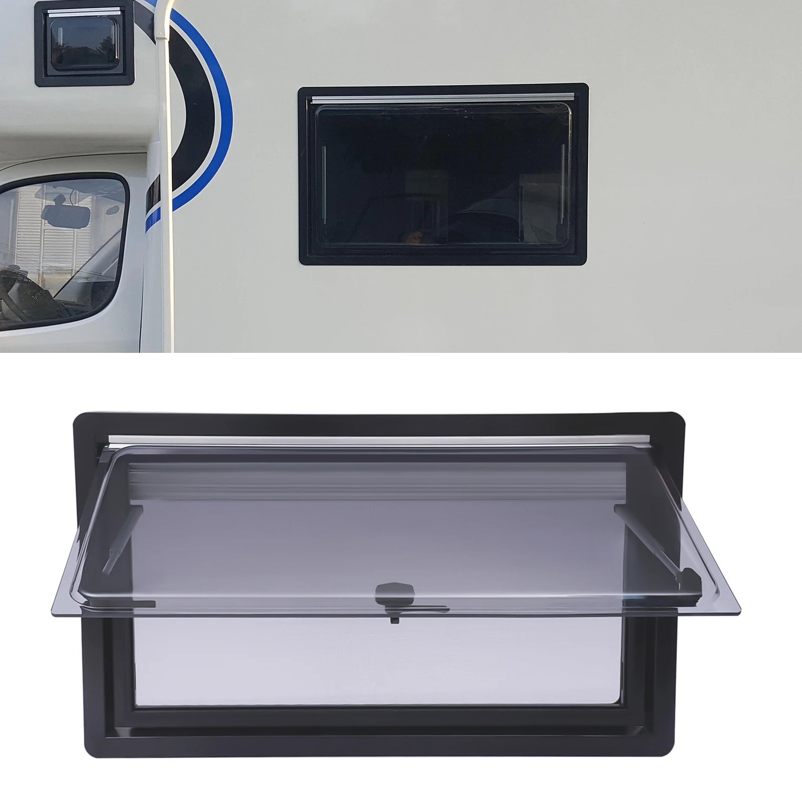 900*500mm Caravan Extrapolated Ventilation Window Sliding Rv Caravan Camper Window Vent Skylight With Blind Screen