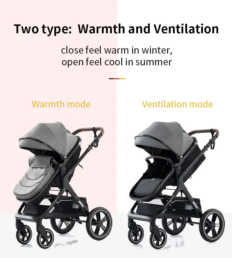 Luxury 3‑in‑1 Baby Stroller Travel System