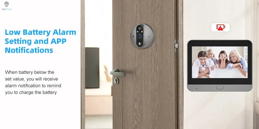 Smart 3MP WiFi Tuya Doorbell Camera with 5000mAh Battery – Peephole Viewer with Night Vision, Two-Way Audio, Alexa & Google Compatible, Home Security Video Intercom Spy-shop.com