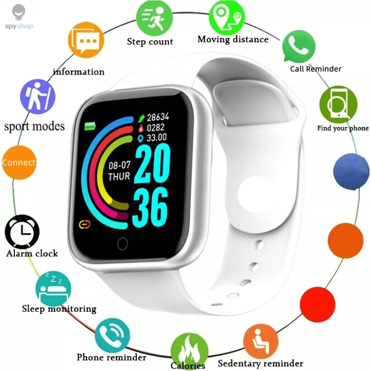 Smartwatch Men Women Wristwatches Smart Watch Message Fitness Monitor Bracelet Birthday Gift Electronic Clock For Xiaomi Huawei Spy-shop.com