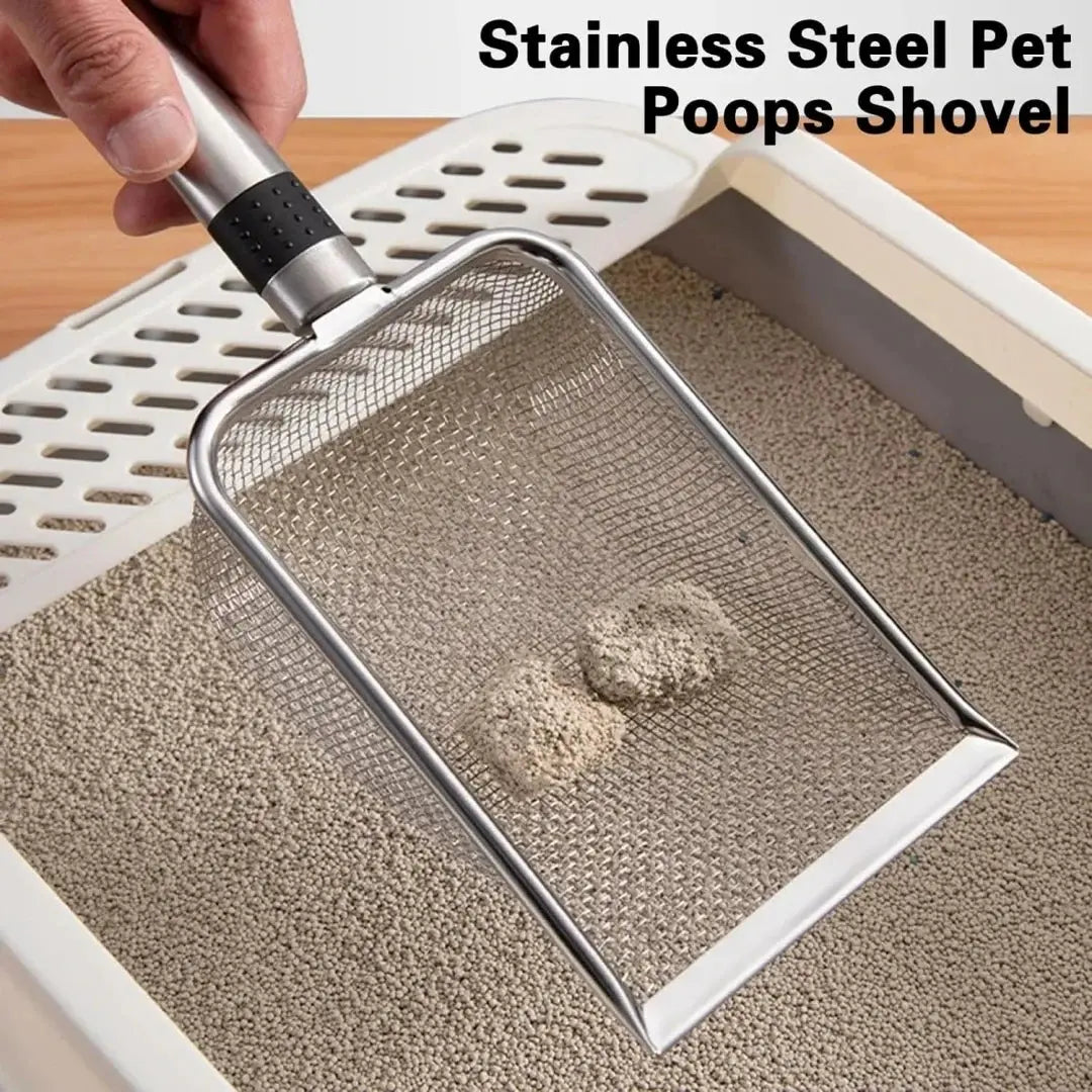 Stainless Steel Cat Litter Scoop – Durable, Easy Clean, Ergonomic Handle, Rust-Resistant, Ideal for Quick Waste Removal Spy-shop.com