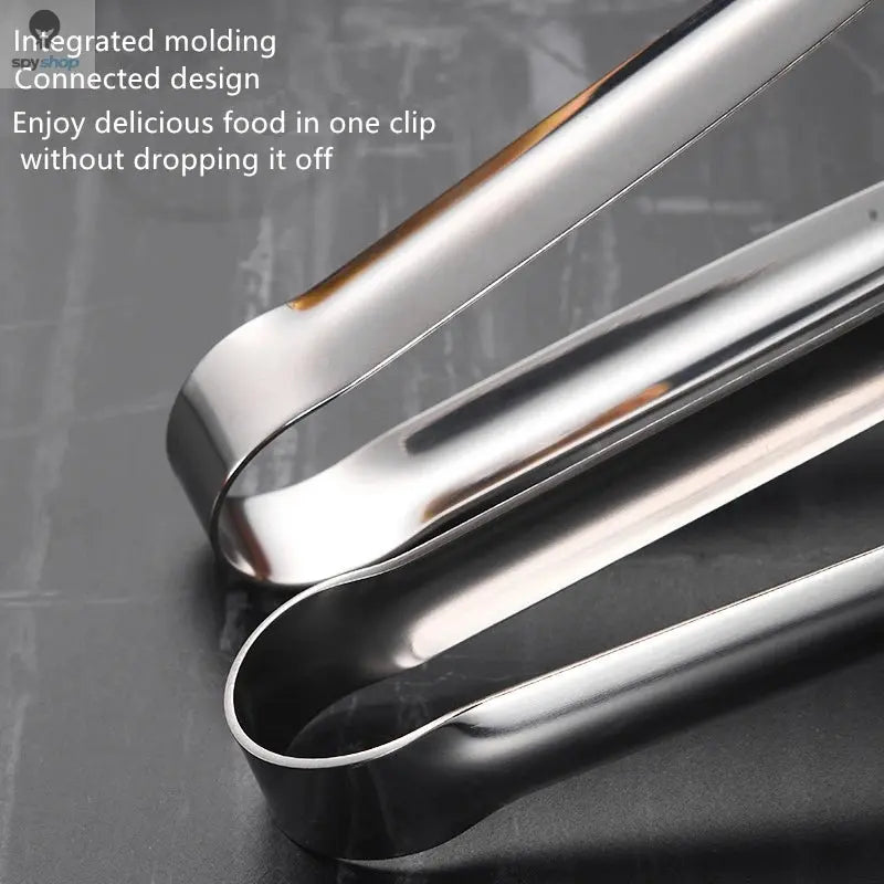 Stainless Steel Grill Tongs Food Clip BBQ Steak Clip Bread Tong Cooking Utensils Party Non-Slip Kitchen Gadgets Accessories Spy-shop.com