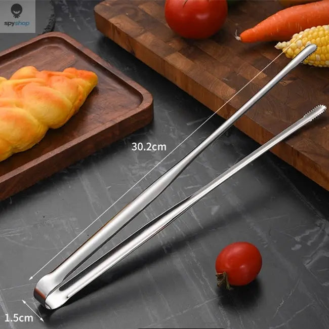 Stainless Steel Grill Tongs Food Clip BBQ Steak Clip Bread Tong Cooking Utensils Party Non-Slip Kitchen Gadgets Accessories Spy-shop.com