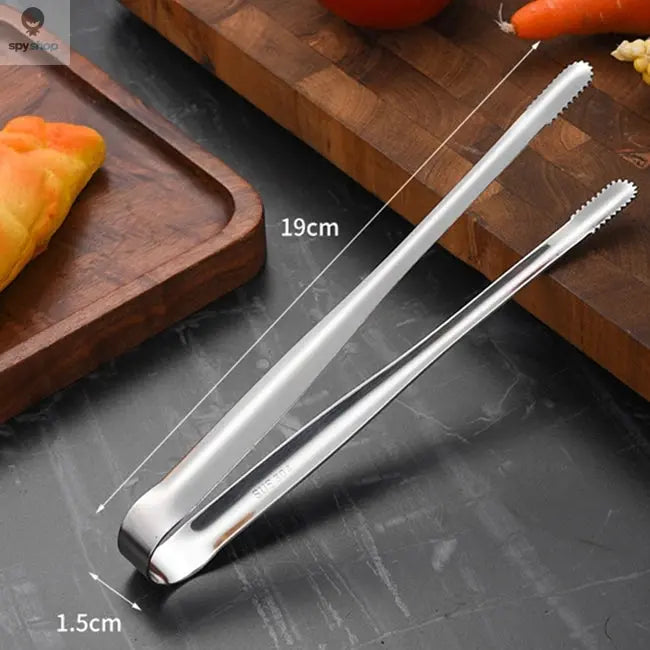 Stainless Steel Grill Tongs Food Clip BBQ Steak Clip Bread Tong Cooking Utensils Party Non-Slip Kitchen Gadgets Accessories Spy-shop.com