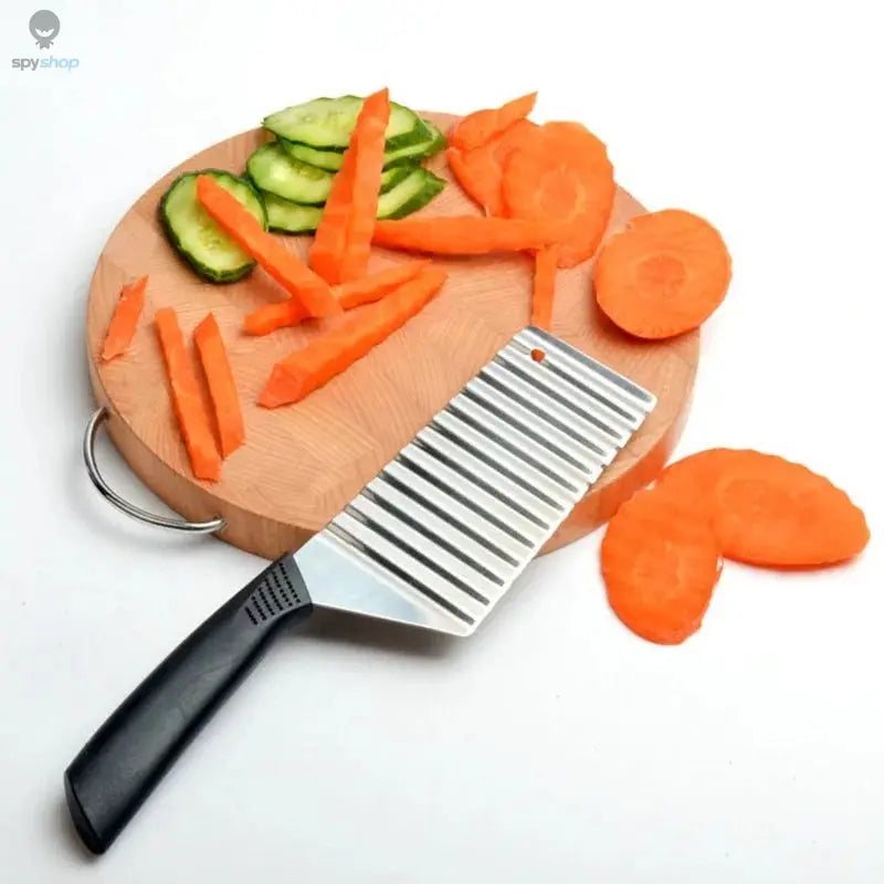 Stainless Steel Potato Chip Slicer Dough Vegetable Fruit Crinkle Wavy Slicer Knife Potato Cutter Chopper French Fry Maker Tool Spy-shop.com