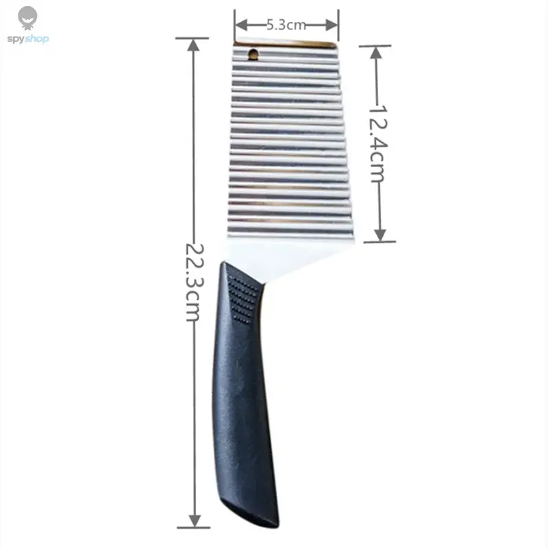 Stainless Steel Potato Chip Slicer Dough Vegetable Fruit Crinkle Wavy Slicer Knife Potato Cutter Chopper French Fry Maker Tool Spy-shop.com