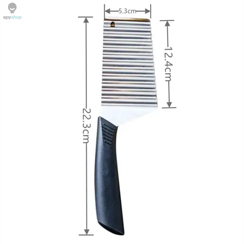 Stainless Steel Potato Chip Slicer Dough Vegetable Fruit Crinkle Wavy Slicer Knife Potato Cutter Chopper French Fry Maker Tool Spy-shop.com