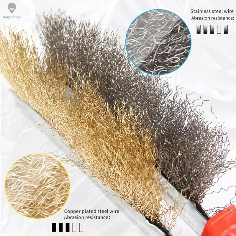 Steel Wire Brush/Wooden Metal Rust Removal Roller Brush Polishing Barbecue Cleaning Brush Suitable for Cleaning Barbecue Grilles