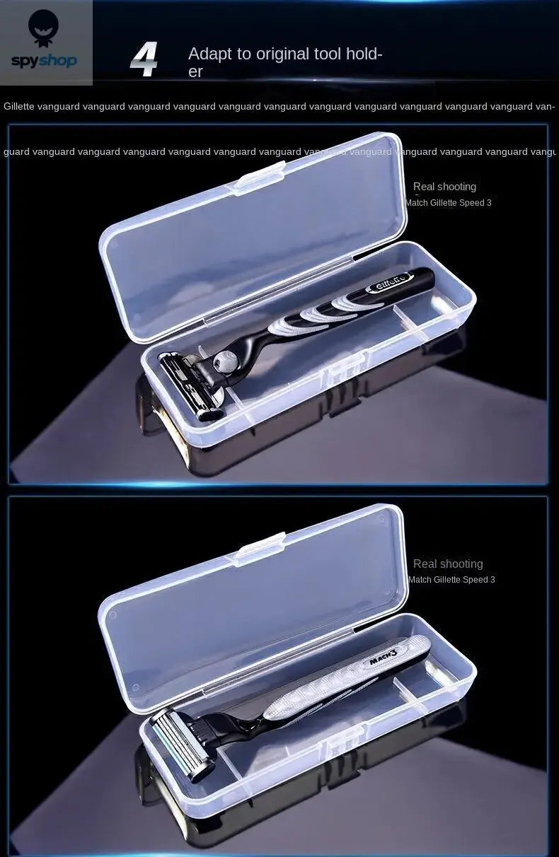 Stylish and Durable Shaving Storage Box for Men's Razors, Easy to Carry and Keep Clean and Keeps Your Shaver Well-Organized Spy-shop.com