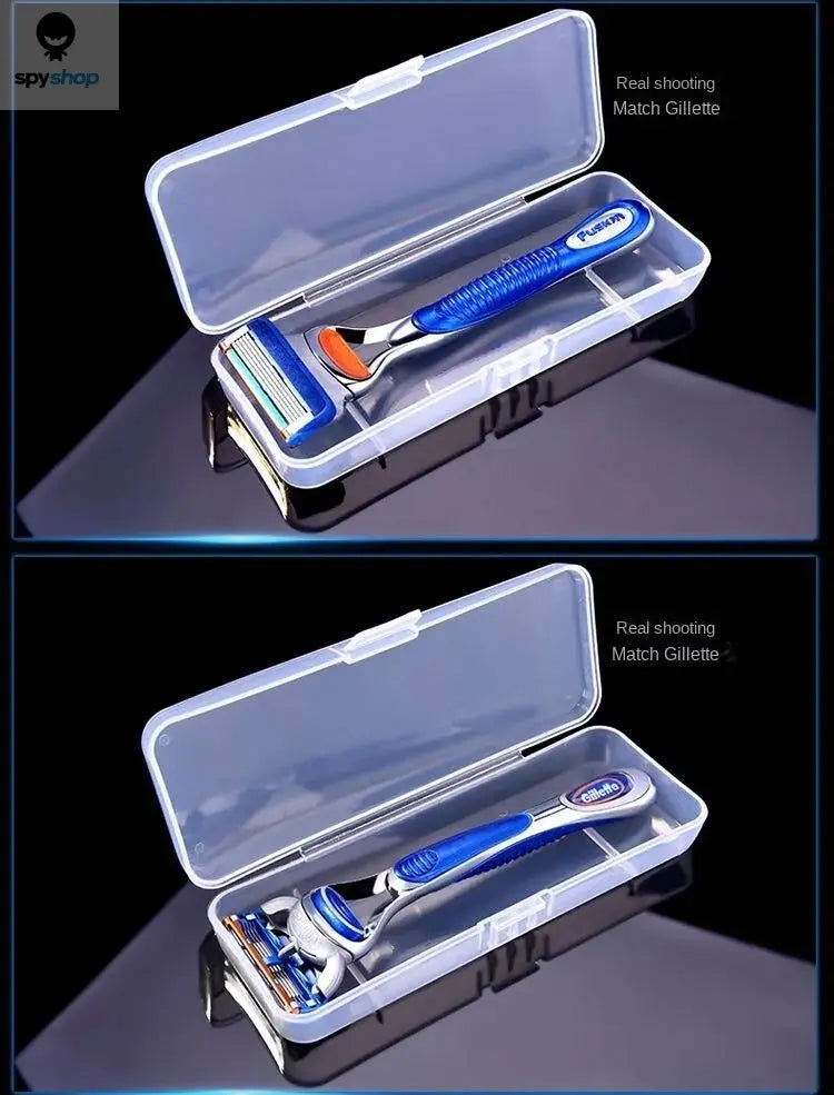Stylish and Durable Shaving Storage Box for Men's Razors, Easy to Carry and Keep Clean and Keeps Your Shaver Well-Organized Spy-shop.com