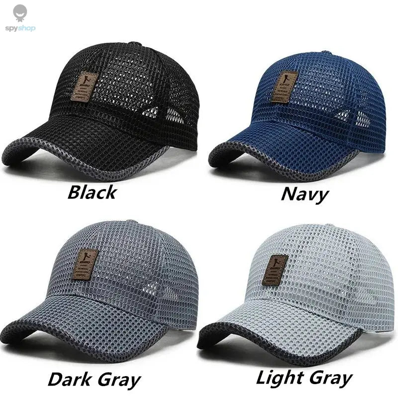 Summer Full Mesh Quick Drying Cool Sunhat Breathable Net Baseball Cap Men Outdoor Anti-UV Tennis Golf Hiking Sports Cap Visors