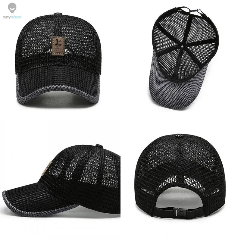 Summer Full Mesh Quick Drying Cool Sunhat Breathable Net Baseball Cap Men Outdoor Anti-UV Tennis Golf Hiking Sports Cap Visors