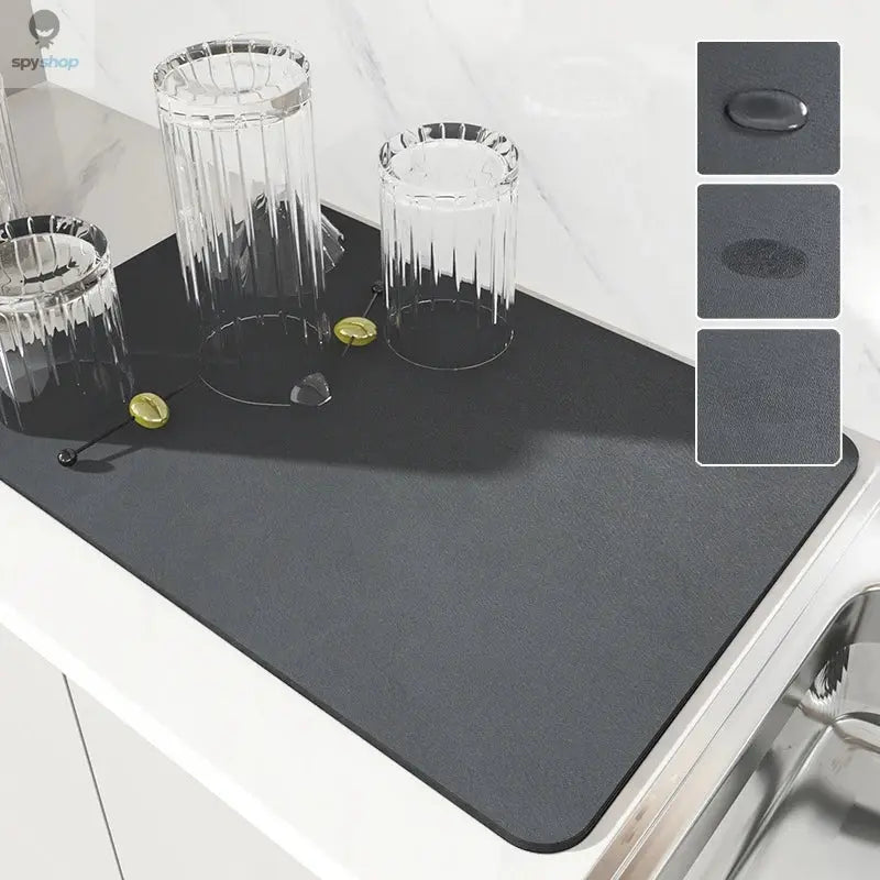 Super Absorbent Large Kitchen Absorbent Mat Antiskid Draining Coffee Dish Drying Mat Quick Dry Bathroom Drain Pad Tableware Mat Spy-shop.com