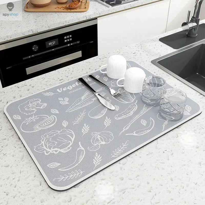 Super Absorbent Large Kitchen Absorbent Mat Antiskid Draining Coffee Dish Drying Mat Quick Dry Bathroom Drain Pad Tableware Mat Spy-shop.com
