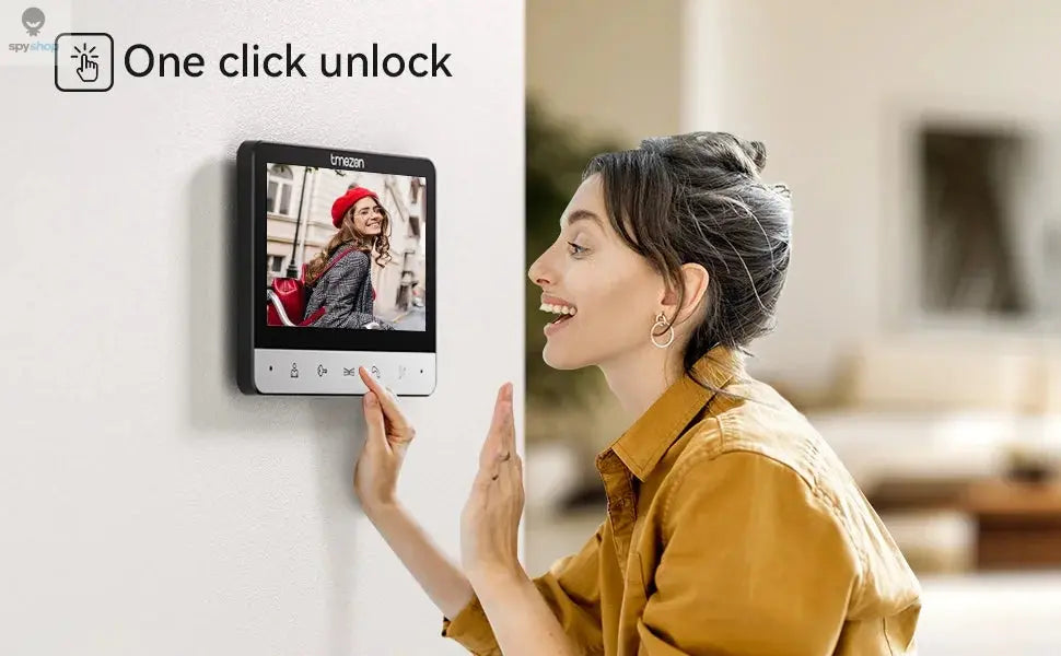 TMEZON Video Doorphone 4-Wire,Intercom with Doorbell, Doorphone with Camera,7" Color Display, 120° Wide View Camera Spy-shop.com