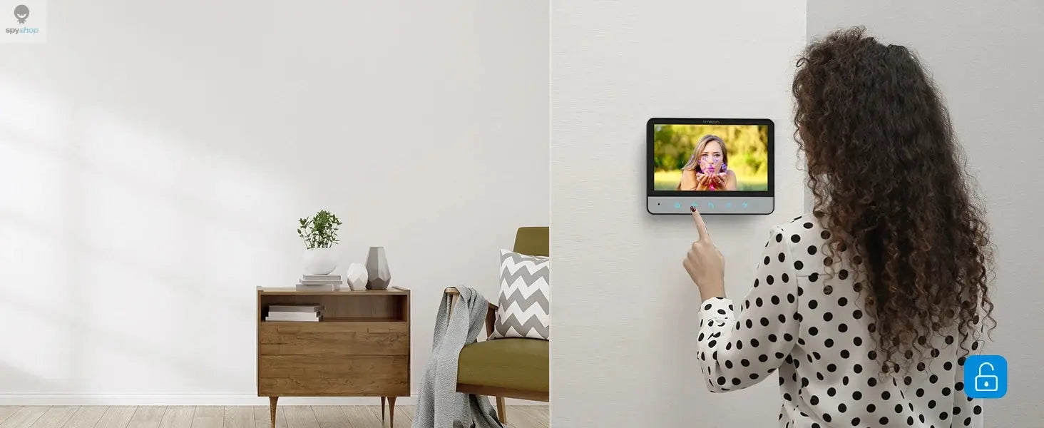 TMEZON Video Doorphone 4-Wire,Intercom with Doorbell, Doorphone with Camera,7" Color Display, 120° Wide View Camera Spy-shop.com