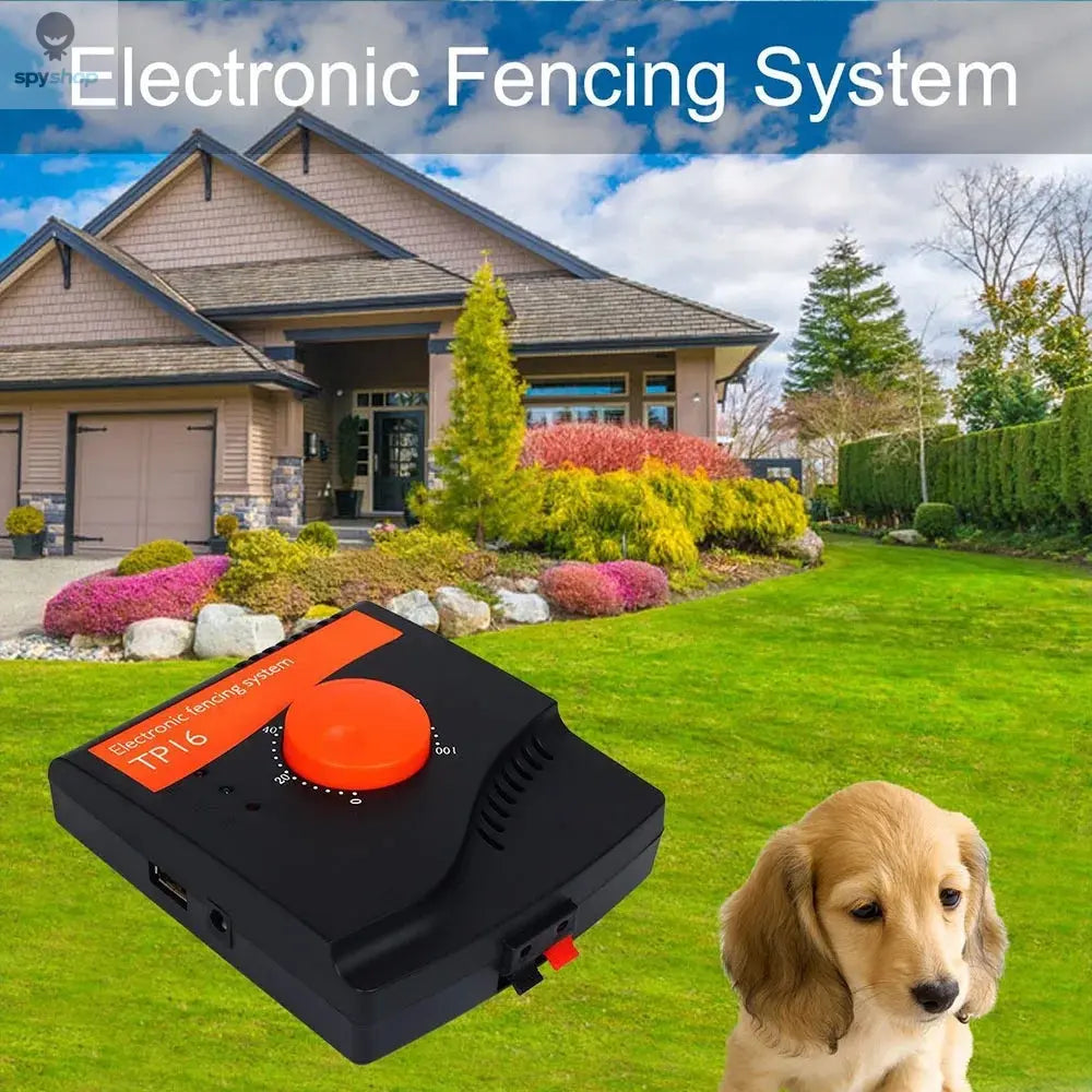 TP16 House Boundary Warning Fence for Dog, Electric Shock Training Adjustable Collar Waterproof Rechargeable Buried Fence System Spy-shop.com