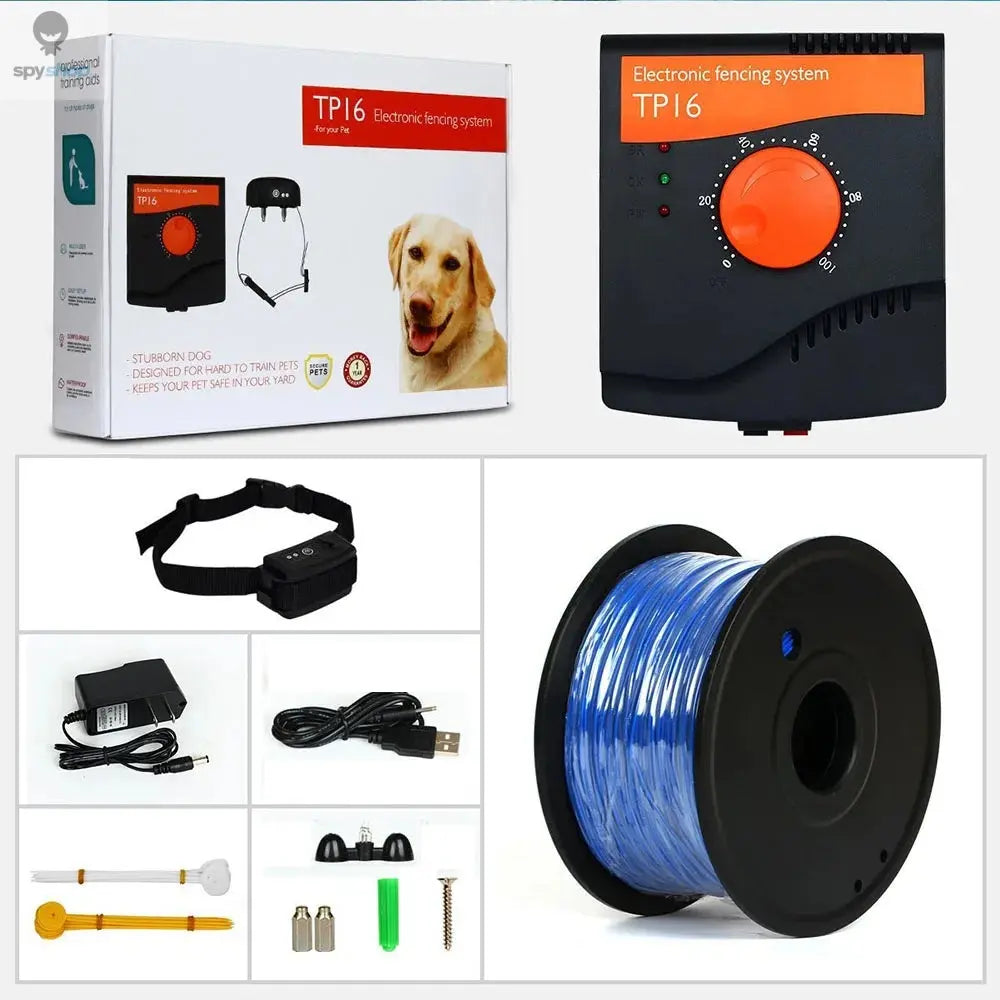 TP16 House Boundary Warning Fence for Dog, Electric Shock Training Adjustable Collar Waterproof Rechargeable Buried Fence System Spy-shop.com
