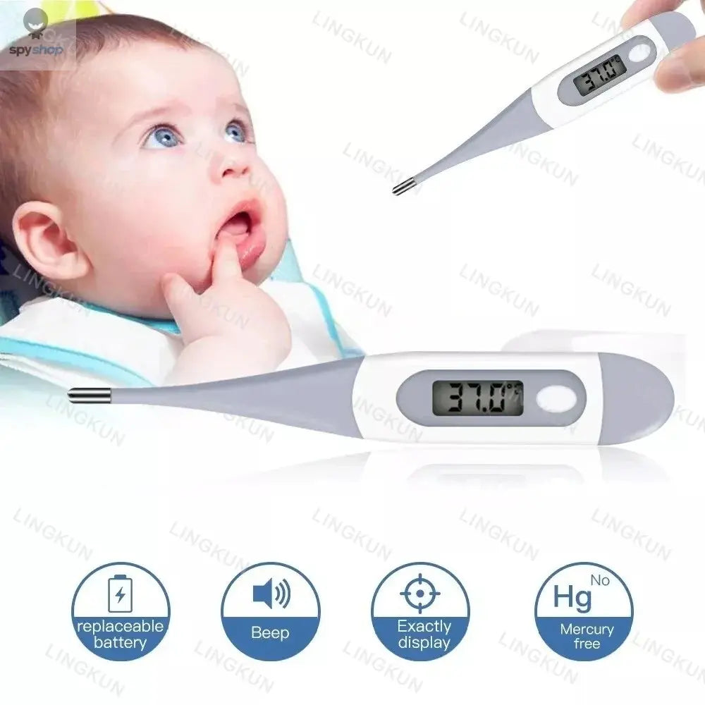Thermometer for Adults, Soft Head Digital Oral Thermometer for Fever, Basal Thermometer with 15 Seconds Fast Reading