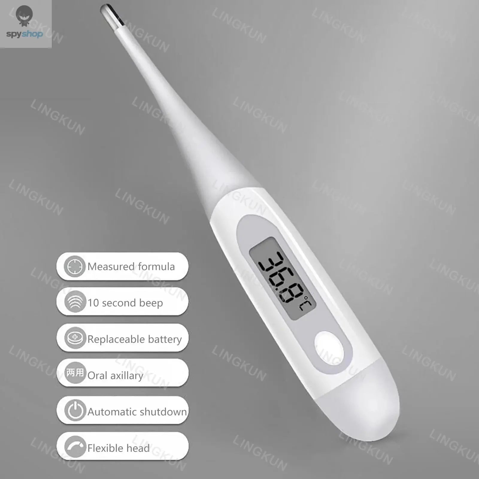 Thermometer for Adults, Soft Head Digital Oral Thermometer for Fever, Basal Thermometer with 15 Seconds Fast Reading