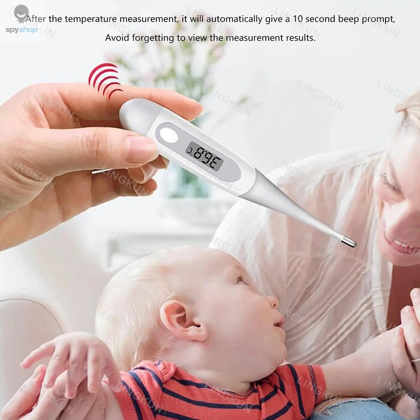 Thermometer for Adults, Soft Head Digital Oral Thermometer for Fever, Basal Thermometer with 15 Seconds Fast Reading