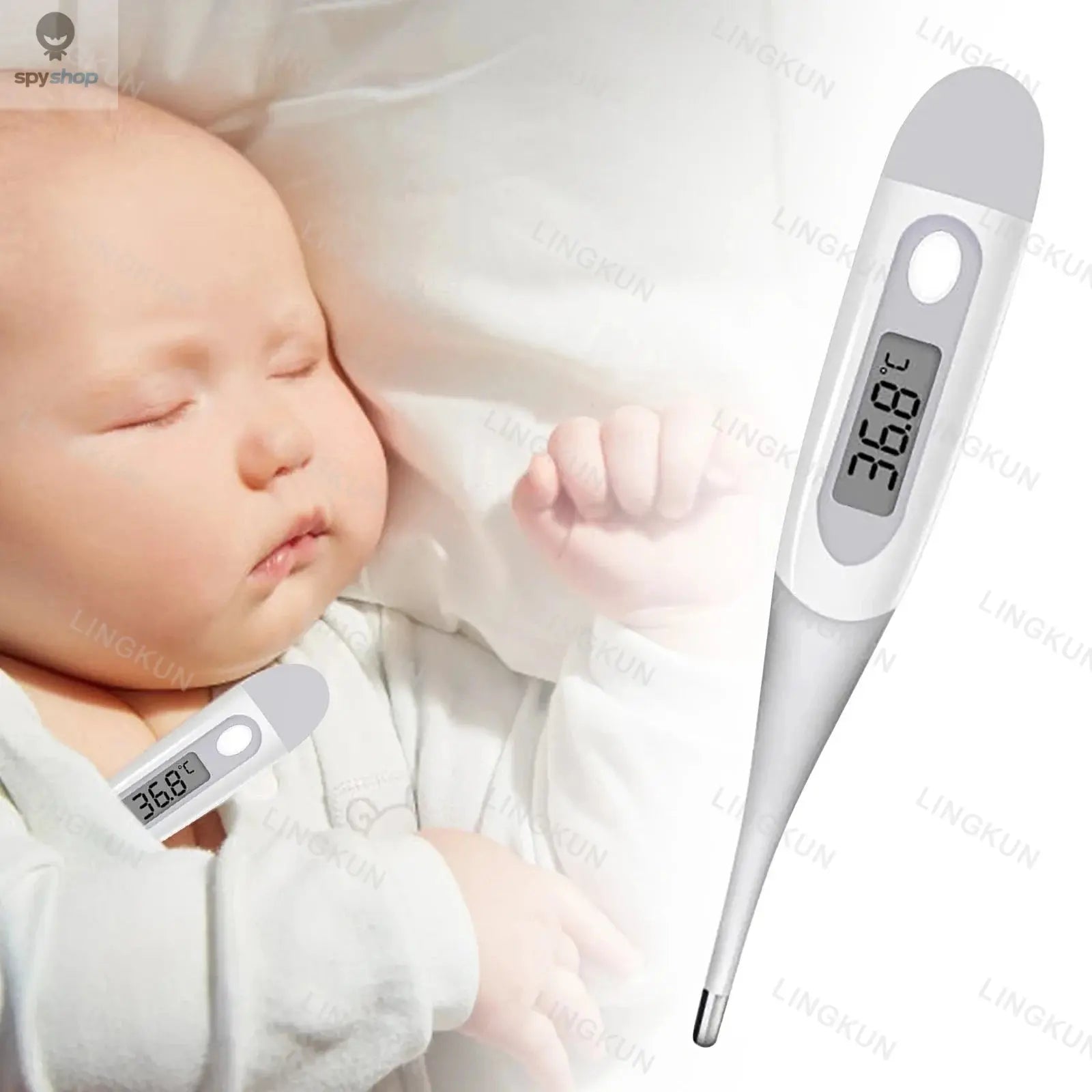 Thermometer for Adults, Soft Head Digital Oral Thermometer for Fever, Basal Thermometer with 15 Seconds Fast Reading