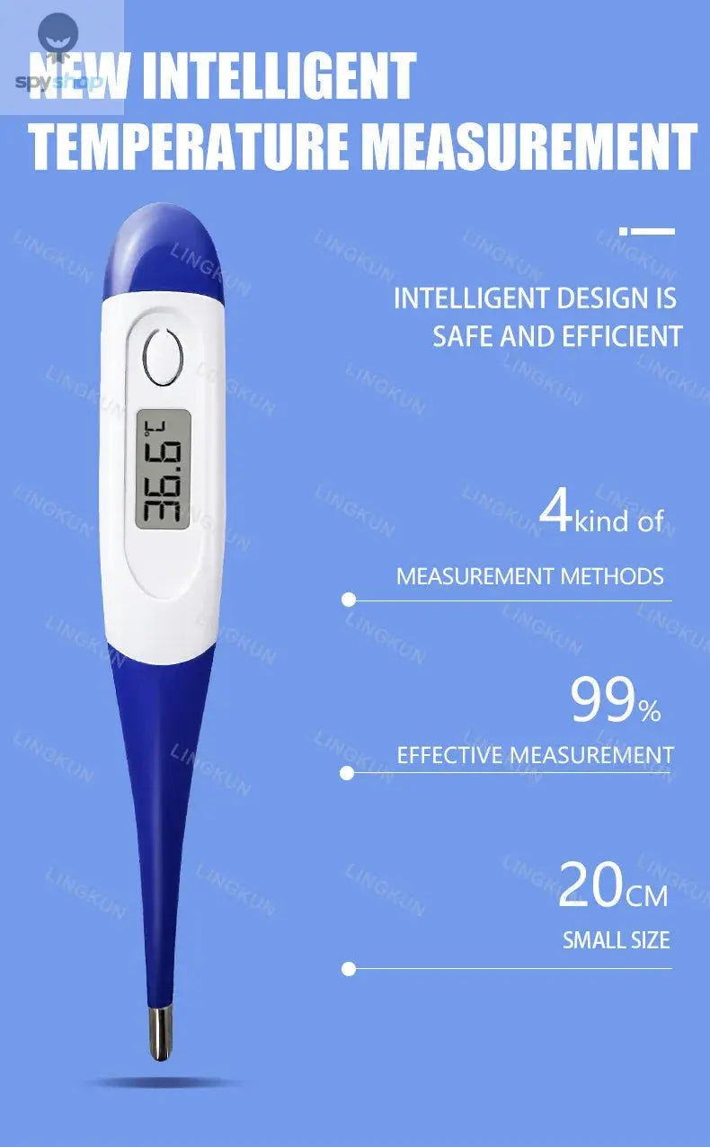 Thermometer for Adults, Soft Head Digital Oral Thermometer for Fever, Basal Thermometer with 15 Seconds Fast Reading