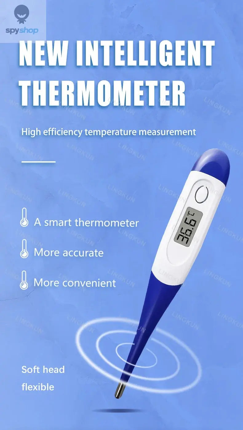 Thermometer for Adults, Soft Head Digital Oral Thermometer for Fever, Basal Thermometer with 15 Seconds Fast Reading