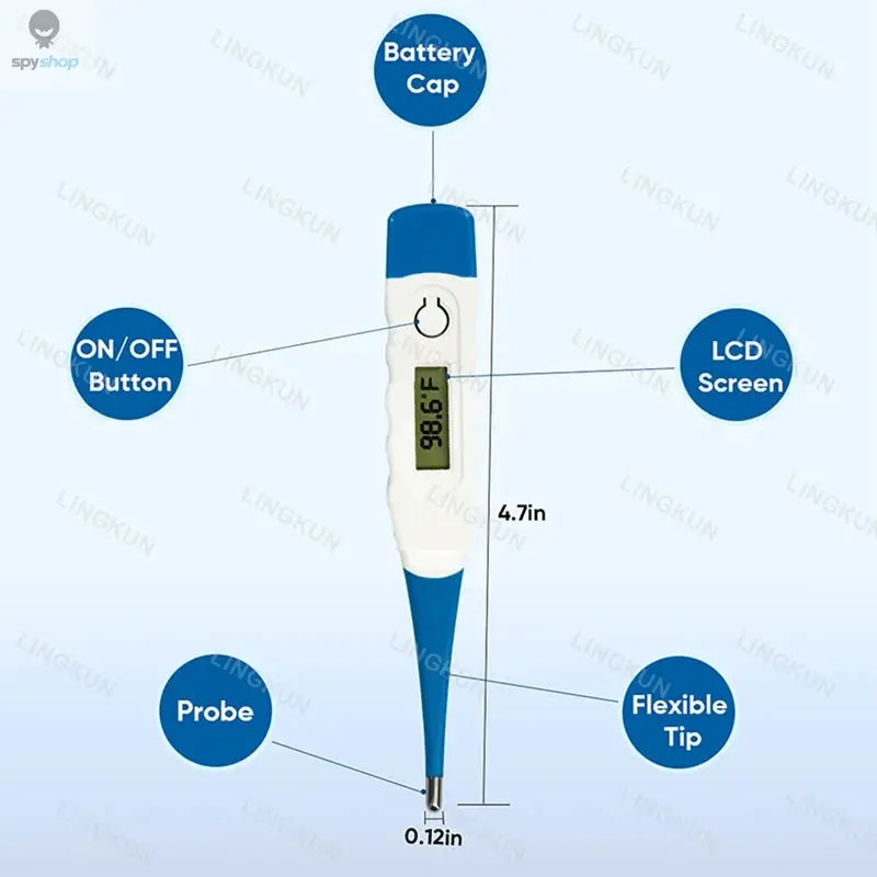 Thermometer for Adults, Soft Head Digital Oral Thermometer for Fever, Basal Thermometer with 15 Seconds Fast Reading