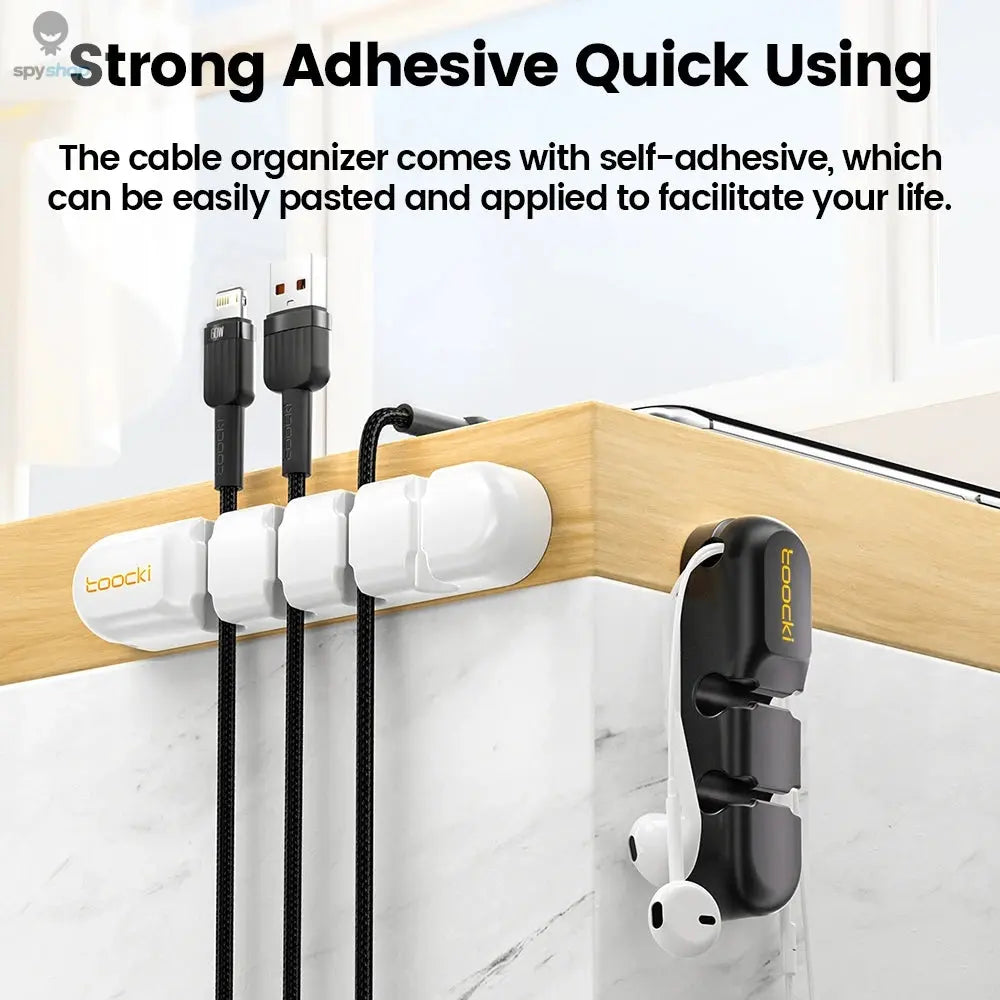 Toocki Cable Organizer 3 5 7 Hole Cables Winder Flexible Wire Management Clips For Cable Clearance Cord Protector For Chargers Spy-shop.com