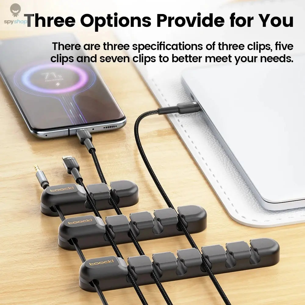 Toocki Cable Organizer 3 5 7 Hole Cables Winder Flexible Wire Management Clips For Cable Clearance Cord Protector For Chargers Spy-shop.com