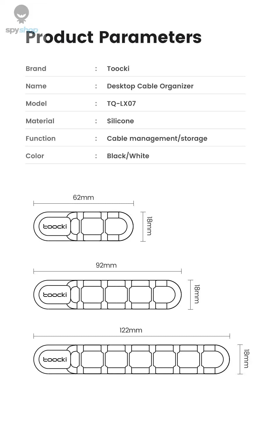 Toocki Cable Organizer 3 5 7 Hole Cables Winder Flexible Wire Management Clips For Cable Clearance Cord Protector For Chargers Spy-shop.com