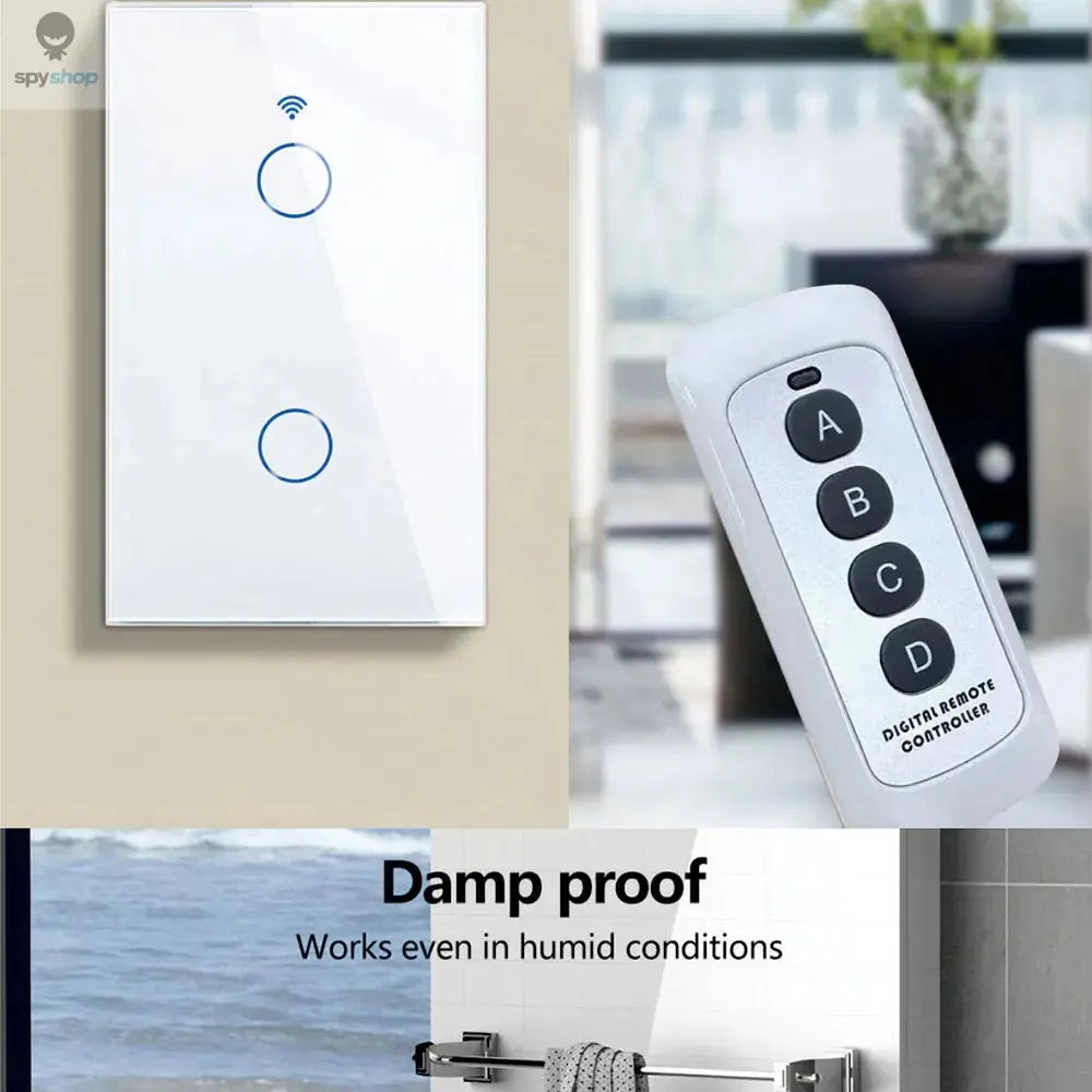 Tuya US WiFi Smart Wall Switch RF433 1/2/3/4 Gang No Neutral Wire Touch Sensor LED Light Switches Smart Home Alexa Google Home Spy-shop.com