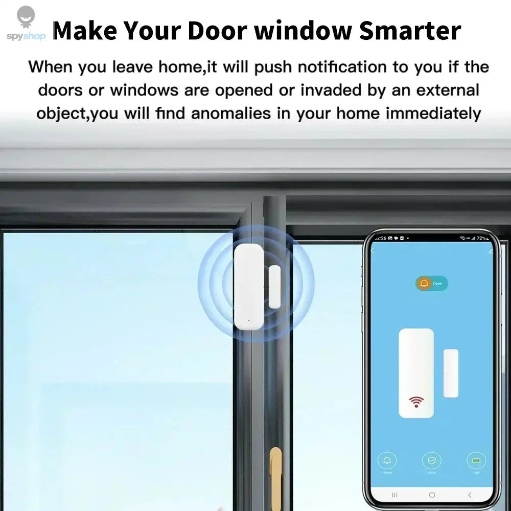Tuya WiFi Door Sensor Window Sensor Smart Home Wireless Door Detector Smart Life APP Remote Control for Alexa Google Home Spy-shop.com