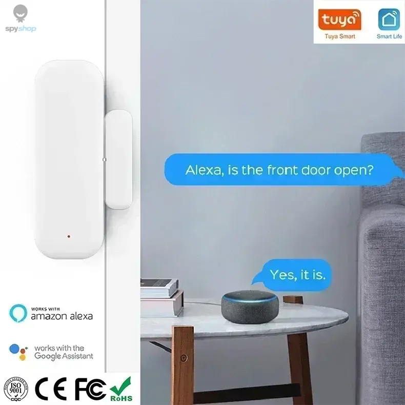 Tuya WiFi Door Sensor Window Sensor Smart Home Wireless Door Detector Smart Life APP Remote Control for Alexa Google Home Spy-shop.com