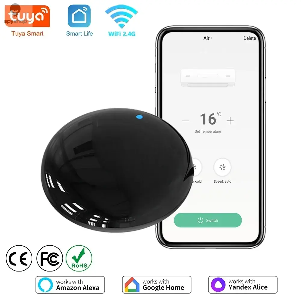 Tuya WiFi IR Remote Control Smart Universal for TV Air Conditioner Alexa Remote Control Work with Google Home Yandex Google Spy-shop.com