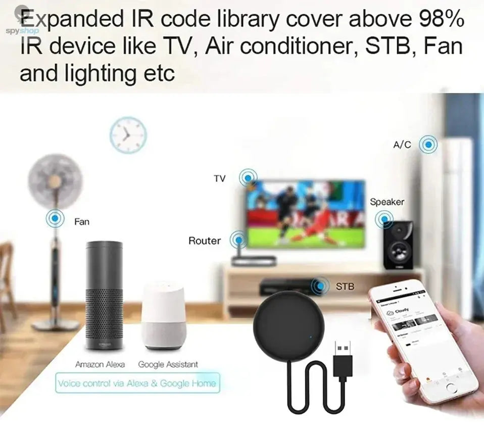 Tuya WiFi IR Remote Control Smart Universal for TV Air Conditioner Alexa Remote Control Work with Google Home Yandex Google Spy-shop.com