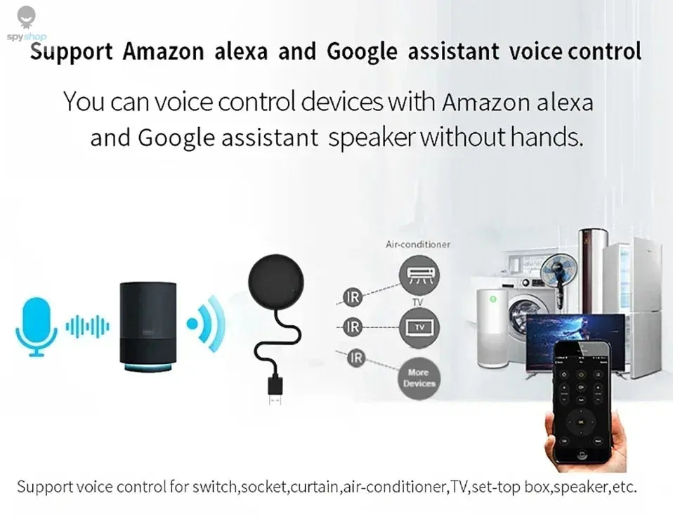 Tuya WiFi IR Remote Control Smart Universal for TV Air Conditioner Alexa Remote Control Work with Google Home Yandex Google Spy-shop.com