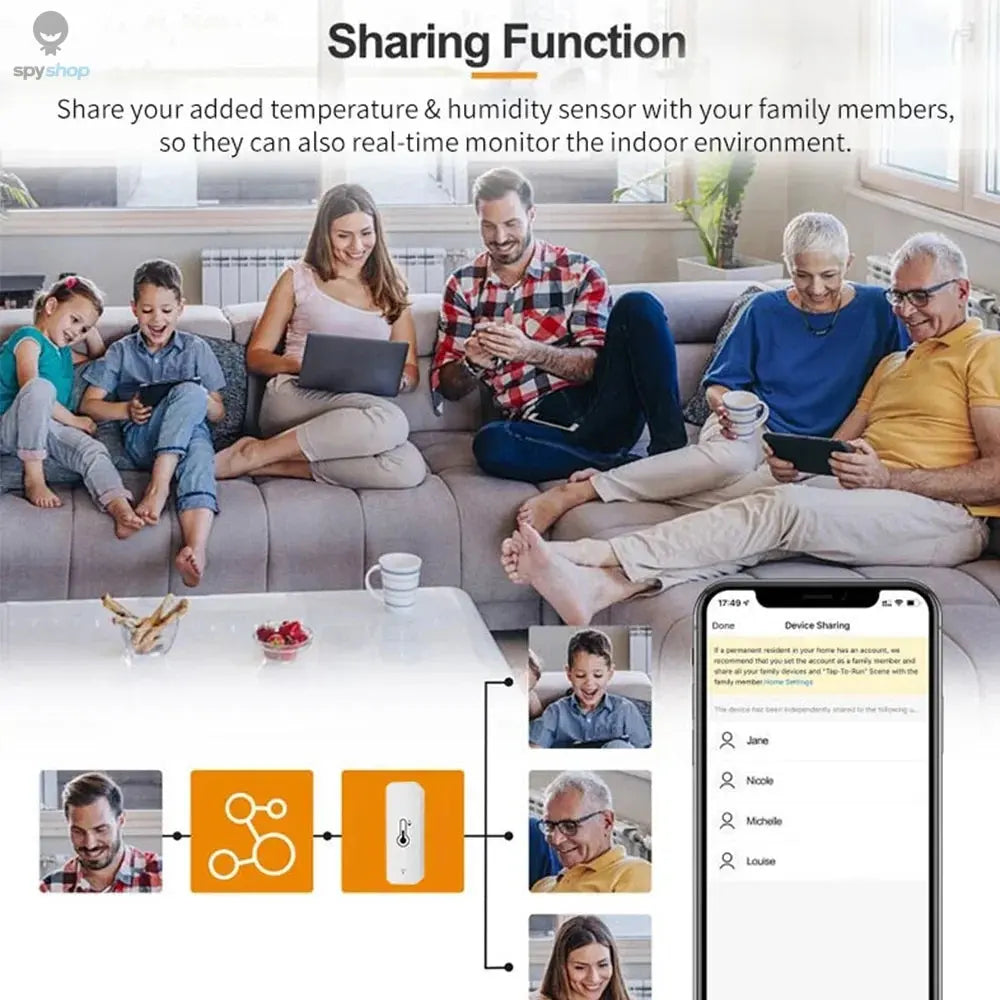 Tuya WiFi Zigbee Temperature Humidity Sensor Smart Home Indoor Hygrometer APP Monitoring Work with Google Home SmartLife Alexa Spy-shop.com