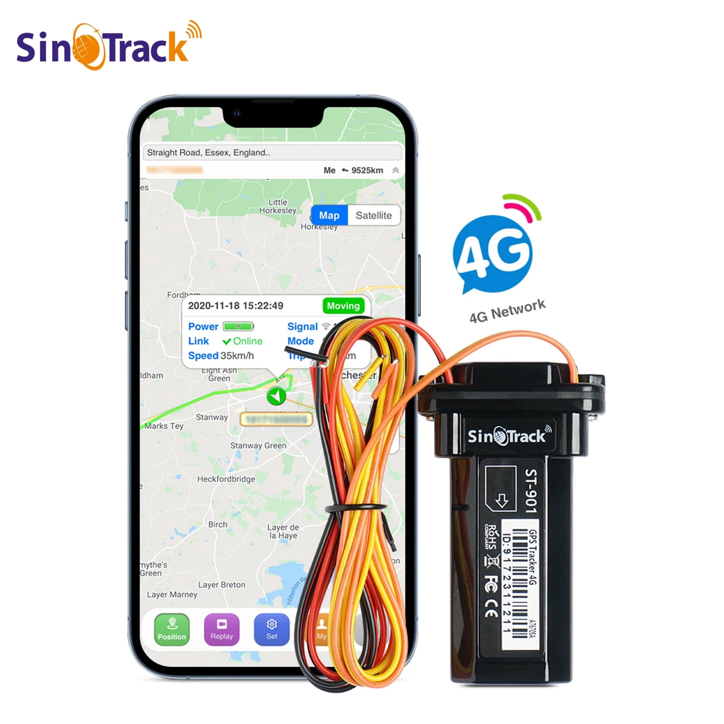 Najboljši SinoTrack 4G GPS sledilnik vodoodporna vgrajena baterija za avto, vozilo gps naprava motocikel z brezplačno spletno APLIKACIJO za sledenje