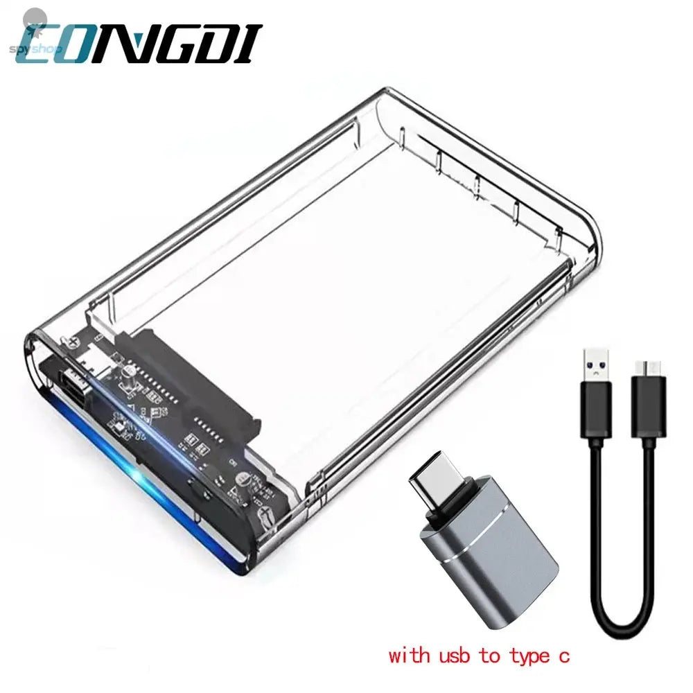 USB 3.0 HDD Enclosure 2.5inch SATA SSD Hard Drive Case with 5Gbps Transfer Speed Mobile External Housing Harddisk Boxs Cable Spy-shop.com