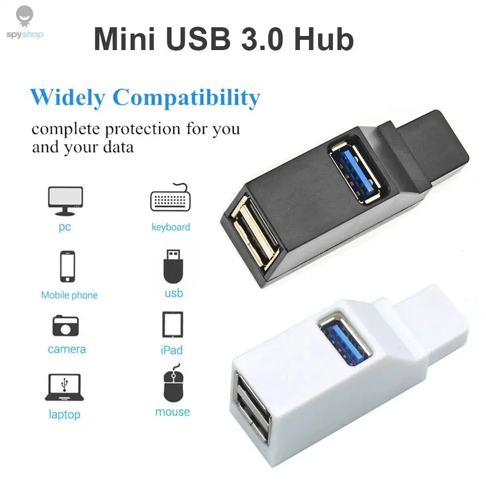 USB 3.0 HUB Adapter Extender Mini Splitter Box 1 to 3 Ports High Speed USB 2.0 For PC Laptop U Disk Card Reader Spy-shop.com
